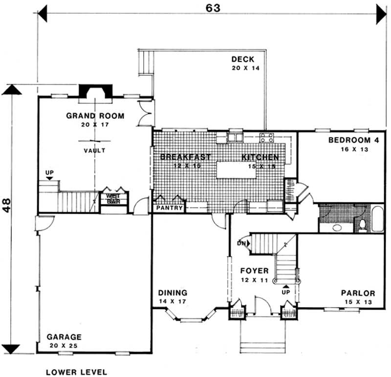 Floor Plan First Story of European Plan #109-1156