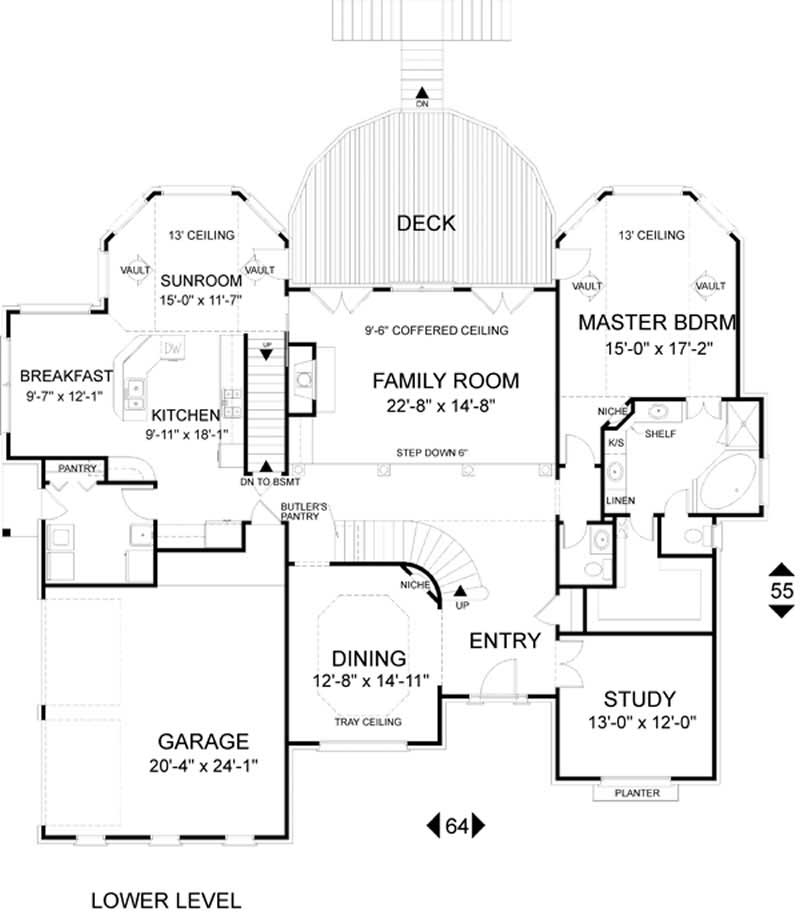 Floor Plan First Story of European Plan #109-1158