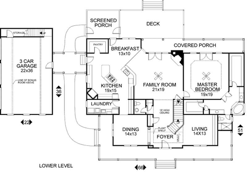 Floor Plan First Story of Cape Cod Plan #109-1159