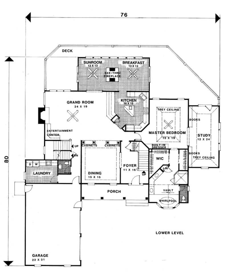 Floor Plan First Story of European Plan #109-1161