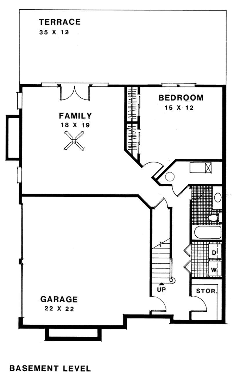 Floor Plan Basement of European Plan #109-1162
