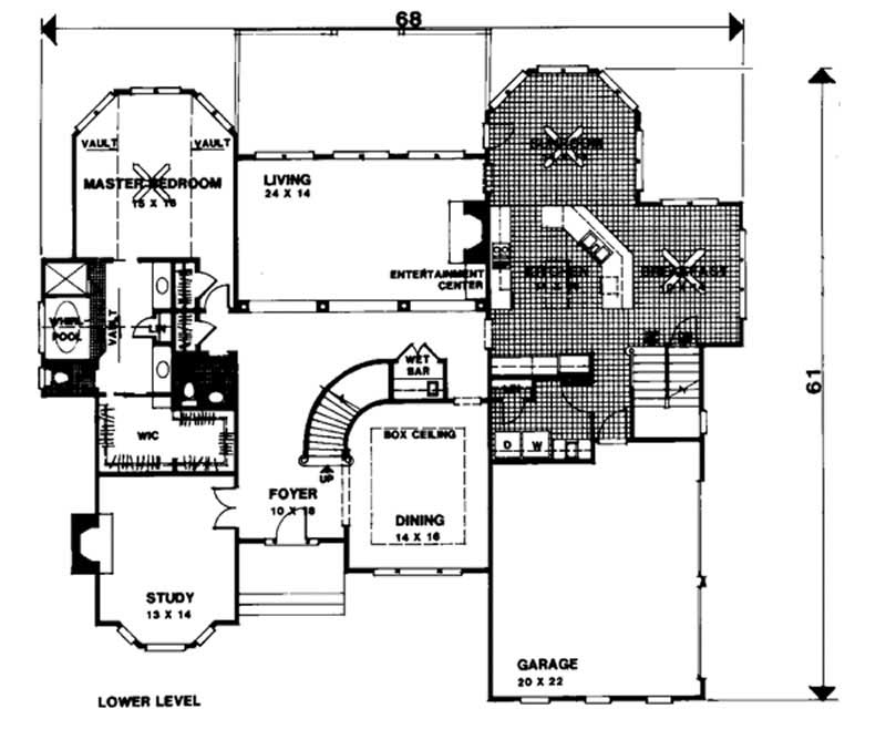 Floor Plan First Story of Craftsman Plan #109-1163