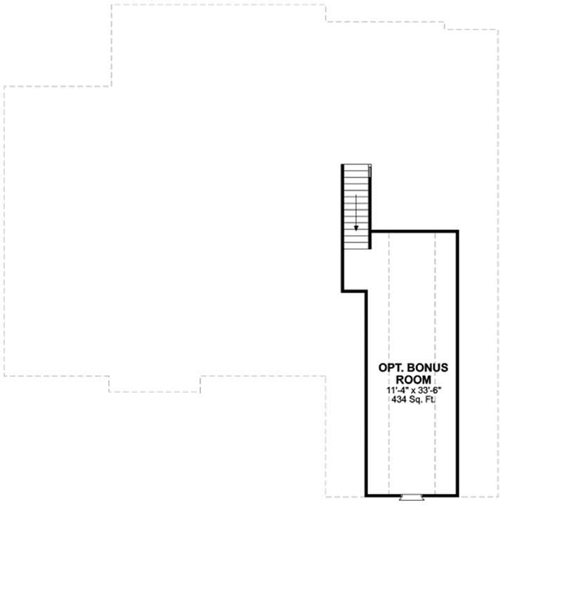 Floor Plan Bonus Room of Ranch Plan #109-1164