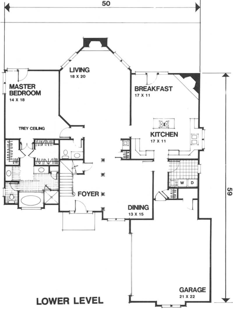Floor Plan First Story of European Plan #109-1170