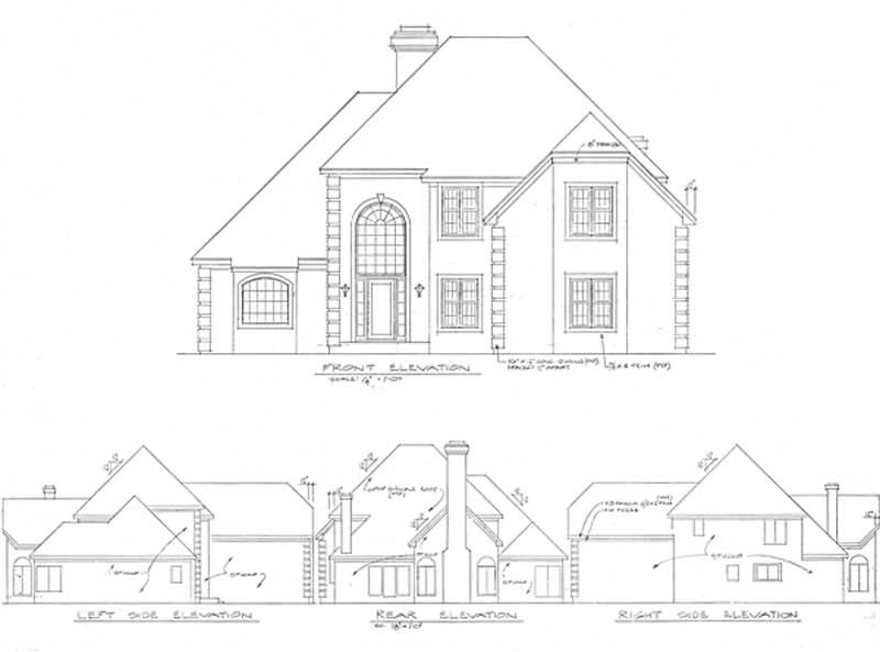 Home Plan Rear Elevation of this 3-Bedroom,3011 Sq Ft Plan -109-1170