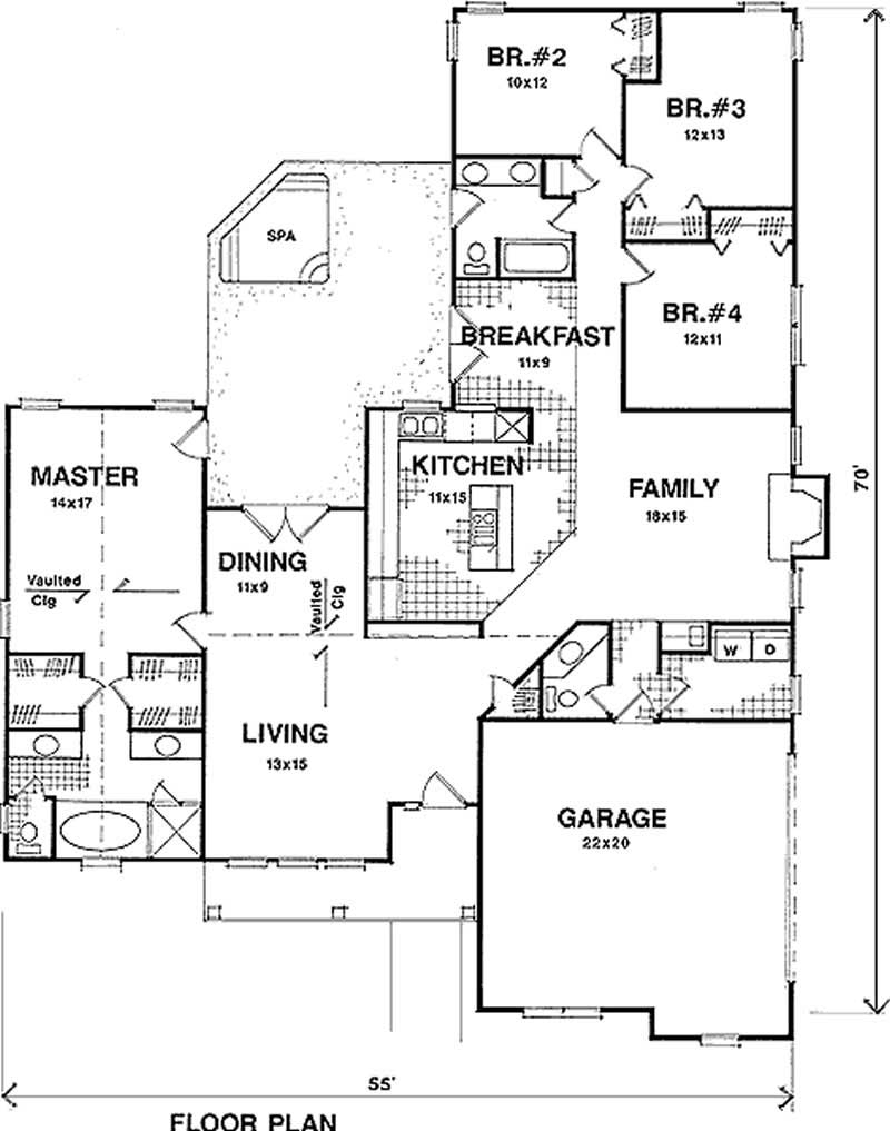 Floor Plan First Story of Colonial Plan #109-1172