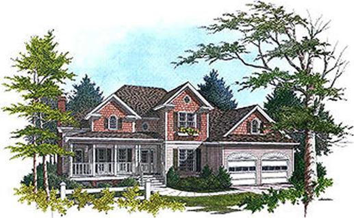 Home Plan Front Elevation of this 3-Bedroom,2416 Sq Ft Plan -109-1173