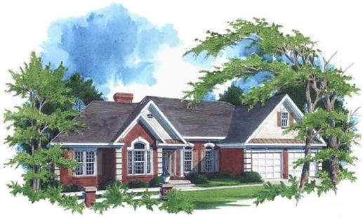 Home Plan Front Elevation of this 3-Bedroom,2088 Sq Ft Plan -109-1174