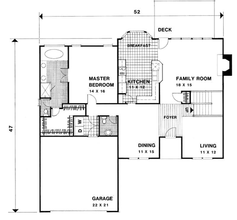 Floor Plan First Story of European Plan #109-1181
