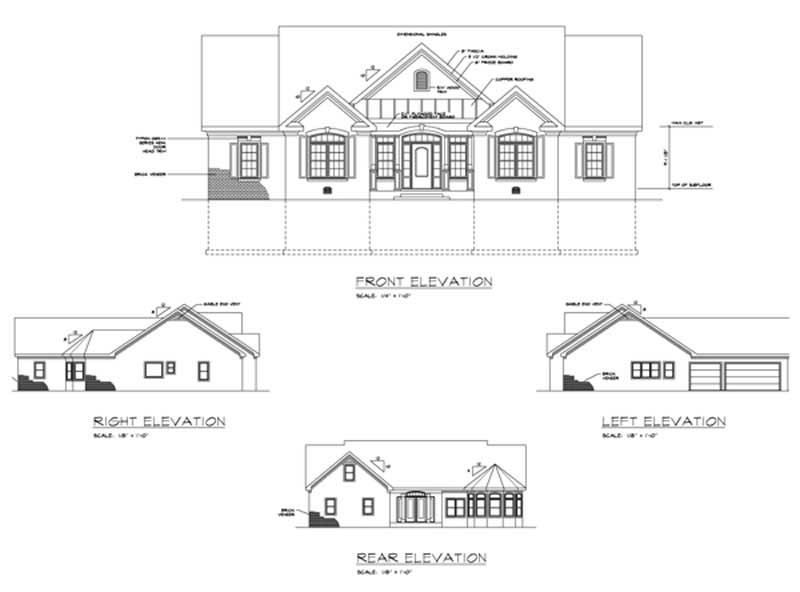 Home Plan Rear Elevation of this 3-Bedroom,2260 Sq Ft Plan -109-1183