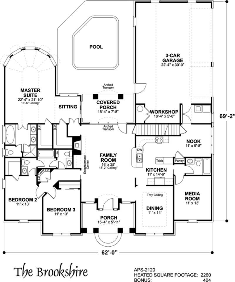 Floor Plan First Story of Ranch Plan #109-1183