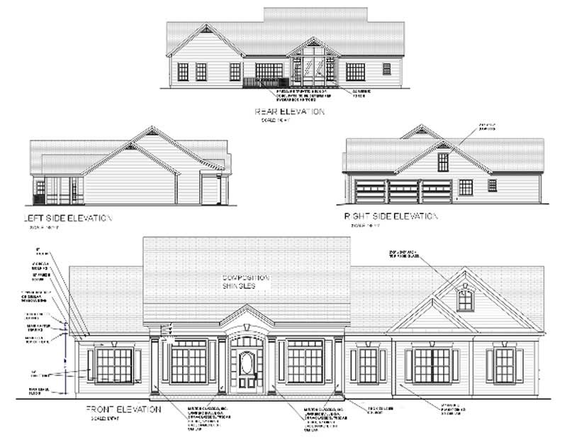 Home Plan Rear Elevation of this 3-Bedroom,2097 Sq Ft Plan -109-1184