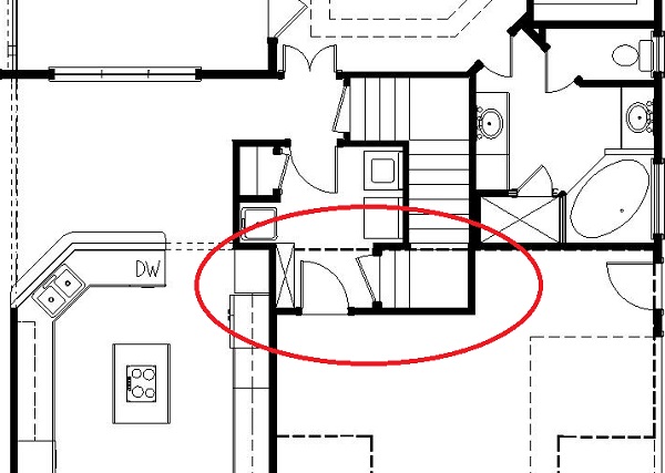 Floor Plan Basement of Colonial Plan #109-1184