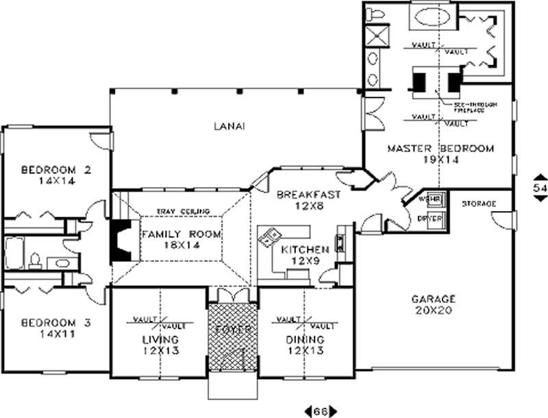 Floor Plan First Story of Mediterranean Plan #109-1186