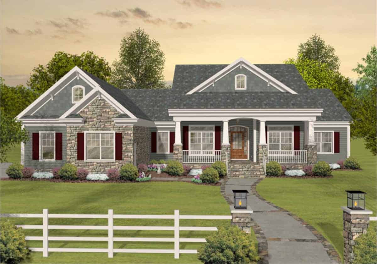Country home plan (ThePlanCollection: House Plan #109-1193)