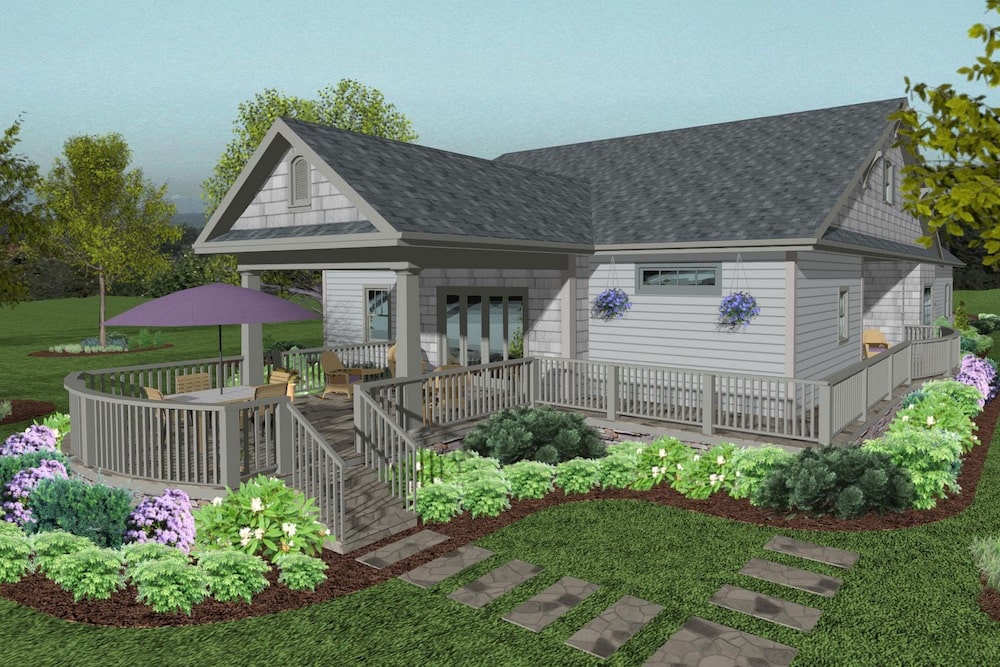 Rear View of this 3-Bedroom, 1842 Sq Ft Plan - 109-1194