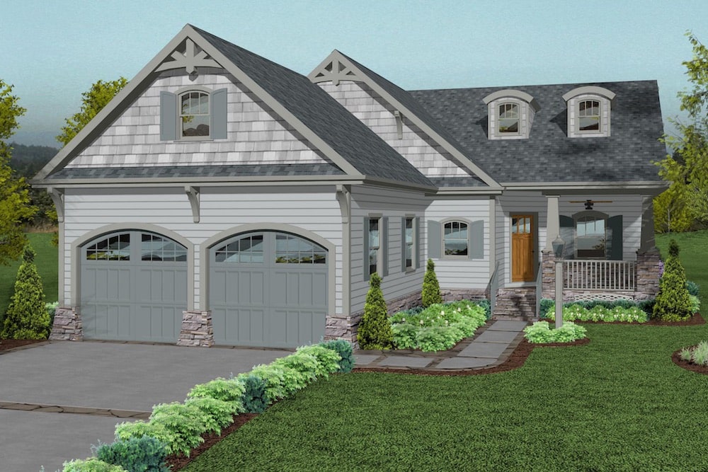 Front elevation of Cottage home (ThePlanCollection: House Plan #109-1194)