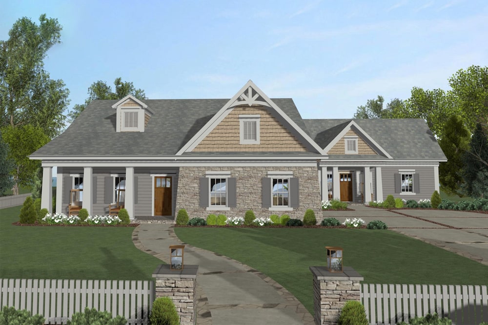 Front View of this 4-Bedroom, 1671 Sq Ft Plan - 109-1200