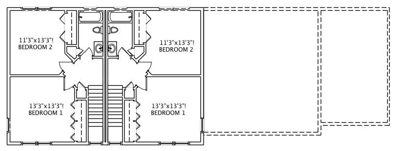 Floor Plan Second Story of Multi-Level Plan #110-1003
