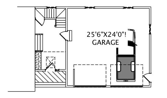 Floor Plan First Story of Garage Plan #110-1020