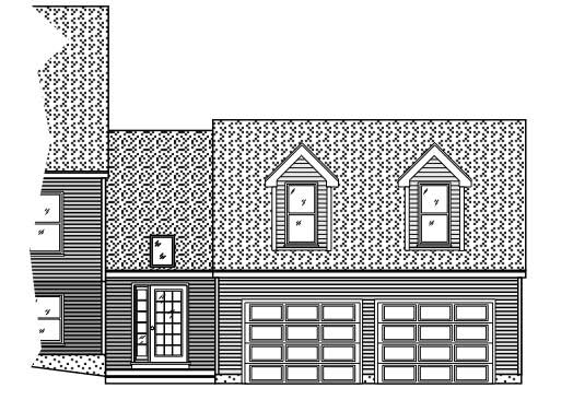 This is the front elevation of these Garage Plans.