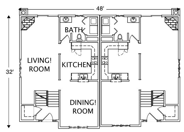 Floor Plan First Story of Multi-Unit Plan #110-1022