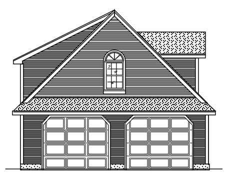 This is the front elevation for these Garage Plans.