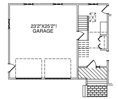 Floor Plan First Story of Garage Plan #110-1024