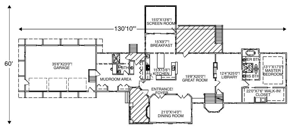 Floor Plan First Story of Luxury Plan #110-1028