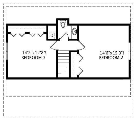 Floor Plan Second Story of Country Plan #110-1029