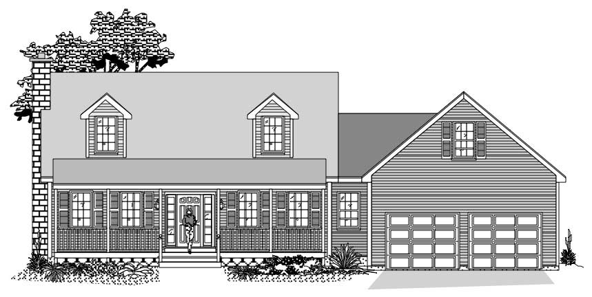 This is the front elevation of these farmhouse house plans.