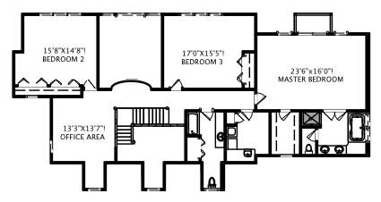 Floor Plan Second Story of Country Plan #110-1032