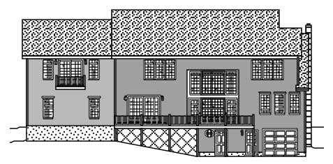 Home Plan Rear Elevation of this 3-Bedroom,3680 Sq Ft Plan -110-1032