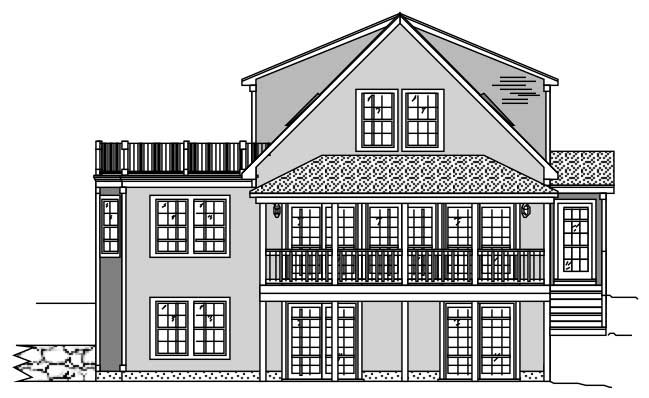 Home Plan Rear Elevation of this 2-Bedroom,1963 Sq Ft Plan -110-1035