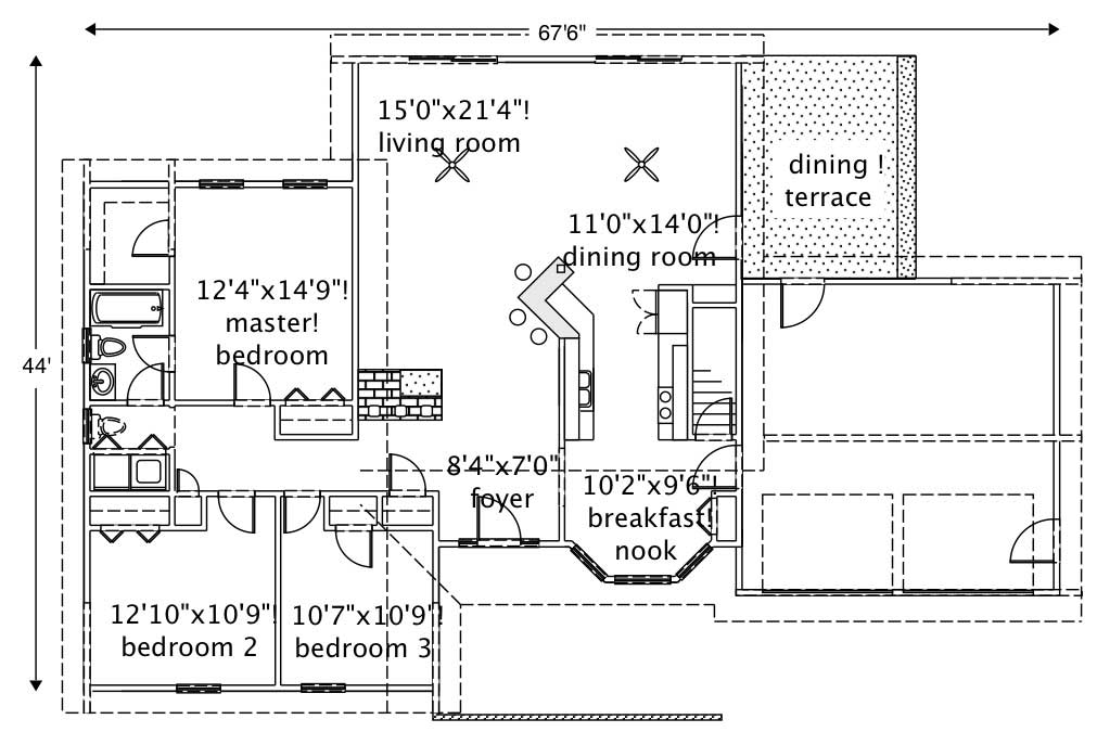 Floor Plan First Story of Contemporary Plan #110-1038