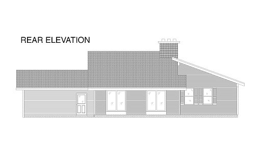 Home Plan Rear Elevation of this 3-Bedroom,1652 Sq Ft Plan -110-1038