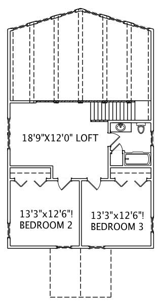 Floor Plan Second Story of Contemporary Plan #110-1049