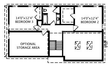 Floor Plan Second Story of Multi-Level Plan #110-1061