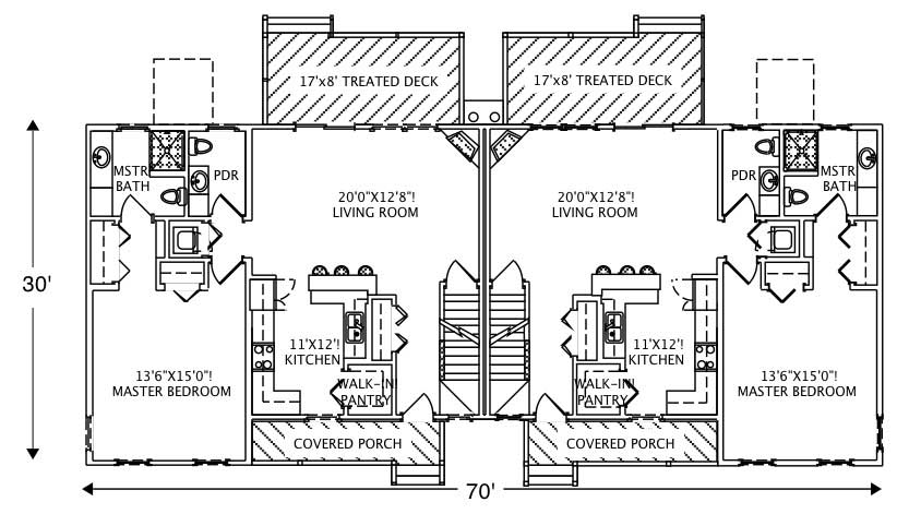 Floor Plan First Story of Multi-Unit Plan #110-1078