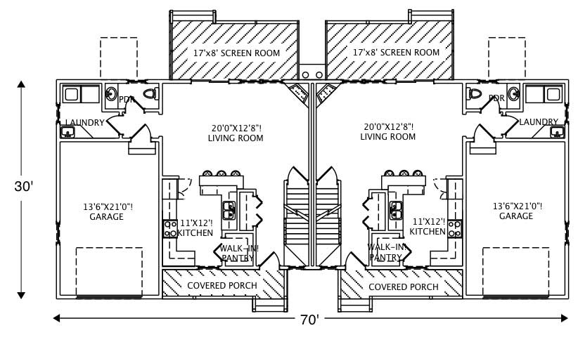 Floor Plan First Story of Multi-Unit Plan #110-1095