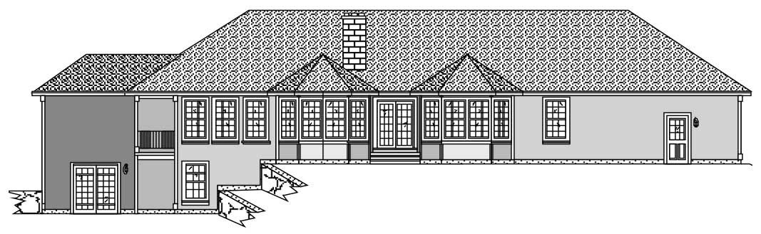 Home Plan Rear Elevation of this 3-Bedroom,2285 Sq Ft Plan -110-1096