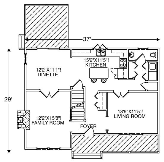 Floor Plan First Story of Country Plan #110-1097