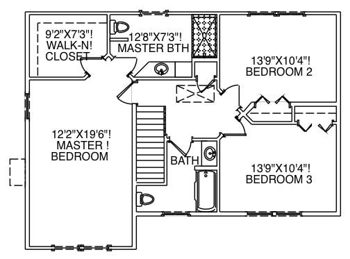 Floor Plan Second Story of Country Plan #110-1097