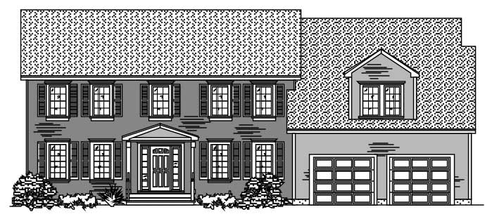 This is the black and white rendering of these Colonial Homeplans.