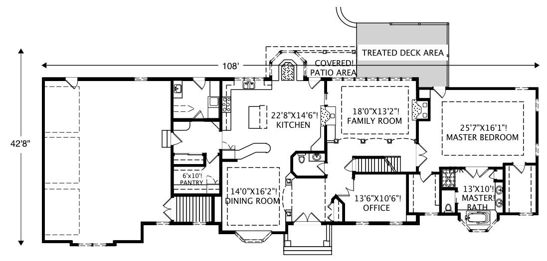 Floor Plan First Story of Cape Cod Plan #110-1108