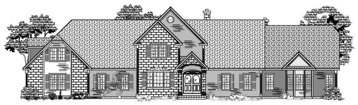 This is the front elevation for these European Houseplans.