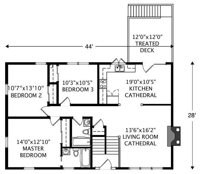 Floor Plan First Story of Country Plan #110-1109