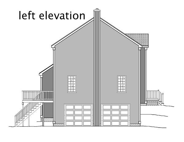 Home Plan Left Elevation of this 4-Bedroom,2747 Sq Ft Plan -110-1110