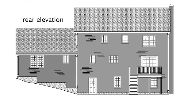 Home Plan Rear Elevation of this 4-Bedroom,2747 Sq Ft Plan -110-1110