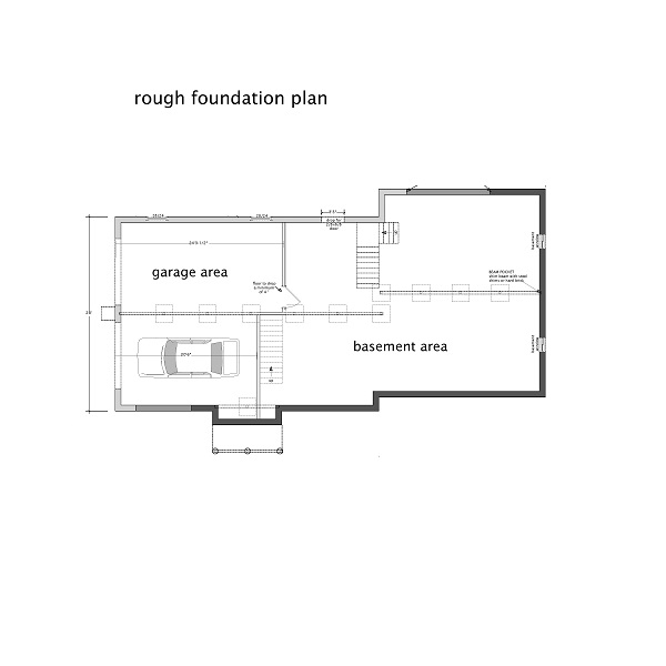 Floor Plan Basement of Colonial Plan #110-1110